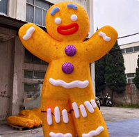 Homme en pain d'épices gonflable géant de Noël, personnage gonflable personnalisé en forme de biscuit de Noël, décoration gonflable de Noël pour jardin