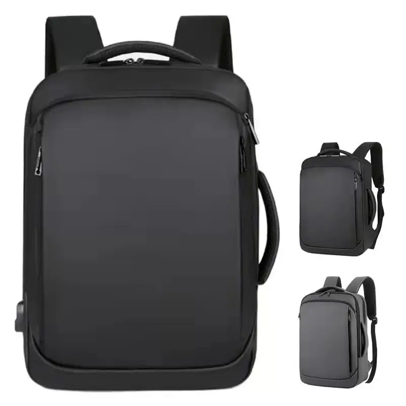 Tas punggung Laptop minimalis pria dan wanita, ransel Laptop bisnis tahan air 15.6 inci dengan USB untuk berpergian