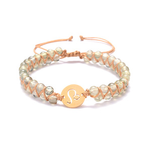 12 signes d'<span class=keywords><strong>horoscope</strong></span> charme bracelet en pierre naturelle bracelet de perles tissées à la main en acier inoxydable - Product Image 1