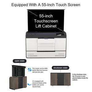 Armoire motorisée escamotable ultra-légère de 55 pouces avec écran tactile intégré et haut-parleur pour système de conférence - Product Image 3