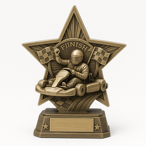 Trofeo de Resina Personalizado al por Mayor para Karting - Premio de Piloto de Carreras en Pose de Victoria de Campeón - Product Image 6