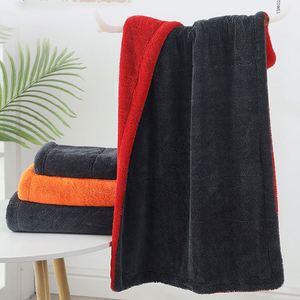 Serviette de lavage de voiture double couche bicolore 1200 g/m² en microfibre polyester douce et absorbante avec motif tressé fin pour un nettoyage efficace - Product Image 1