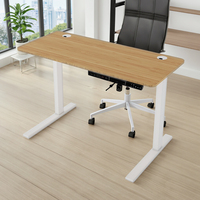 Bureau rectangulaire Table de bureau longue écologique Table debout en bambou Cadre réglable électrique Bureau incurvé Des