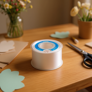 Ruban en satin 5,0 cm 25Y blanc pour la création de décorations - Product Image 2