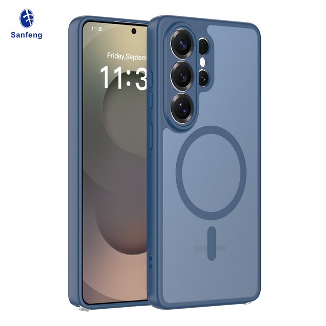 Popular Magnetic Cell Phone Case for Samsung Galaxy S26 Ultra Custom Lens Protective Blue Skin-Feel Shockproof Mobile Phone Case
