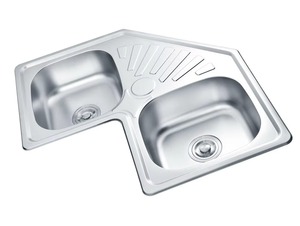 <span class=keywords><strong>Fregadero</strong></span> de cocina de acero inoxidable con forma de mariposa, diseño especial, 2 cuencos, <span class=keywords><strong>1</strong></span> desagüe, 7878 - Product Image 4