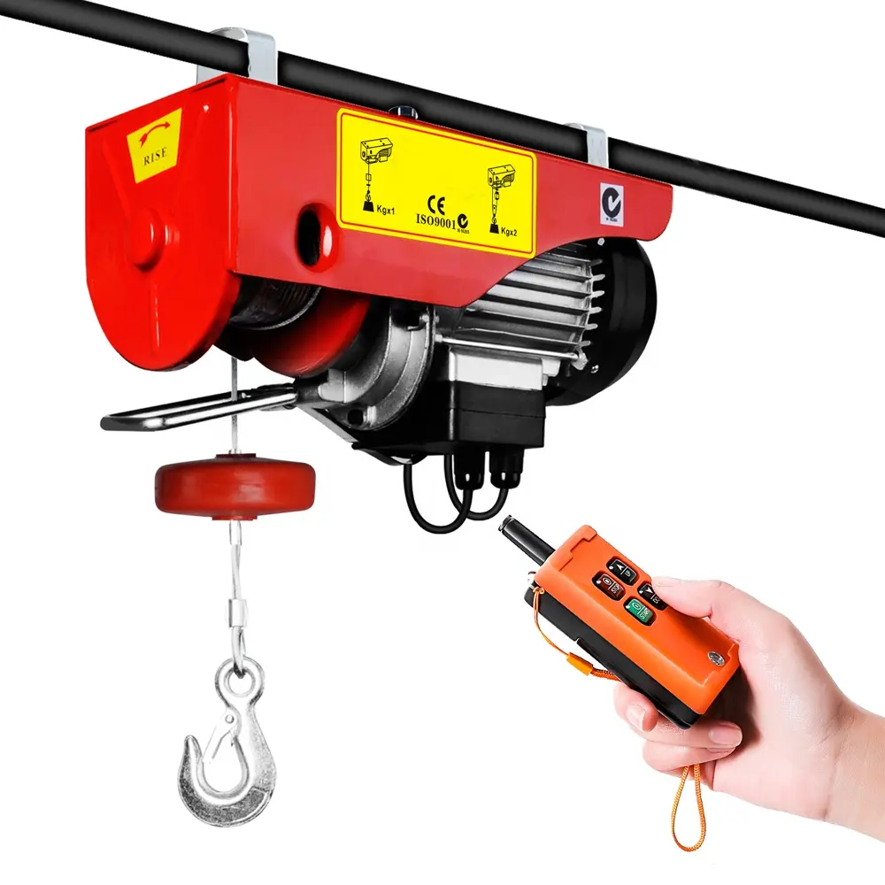 Pa type pa1000 500kg/1000kg 110v 220v 230v wireless remote control mini micro wire rope electric hoist 100kg