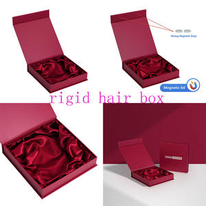 Cajas de Papel Duro con Logotipo Personalizado al por Mayor, Caja de Embalaje para Extensiones de Cabello y Pelucas, Caja de Regalo Cosmética Magnética Reciclable con Satén - Product Image 2