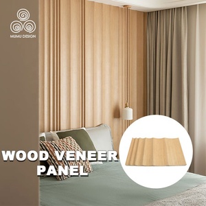 Panneaux muraux en placage de bois MUMU en chêne cerisier, pin et noyer, panneaux muraux en bois, planches unies - Product Image 2