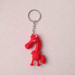 Horse Keychain Bag Charm 3D Horse Shaped Plastic Ornament Lucky Mascot Cool Black <b>Doll</b> - Product Image 5