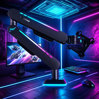 Support de moniteur LCD LED RGB Bras de jeu pour ordinateur de bureau avec angle maximal d'inclinaison de 90 degrés en stock
