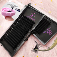Extensions de cils LASHFINE Velvet Volume, fournitures pour extensions de cils, étiquette privée, plateaux de cils individuels, noir mat, extensions de cils en cachemire
