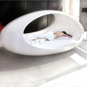 High grade indoor bed oval-shaped Fiberglass Bed luxury villa Bed with led
