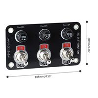 Interrupteur à bascule 3 en 1 DC 12V avec fusible 10A, marche/arrêt, SPST, multi-interrupteur, étanche, pour voiture, bateau, camion