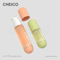Flacon pompe sans air en plastique PET transparent blanc, forme cylindrique, 30ml, 50ml, 100ml, pour cosmétiques et soins de la peau, OEM
