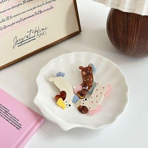 Acétate couleur contrastante sans couture fait à la main doux Triangle/géométrie femmes été nouvelle frange front petit côté pin - Product Image 2