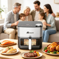 Freidora de Aire Anbolife 8L, Totalmente Metálica, Sin PTFE, con Pantalla a Color, Ventana Visible, Elementos de Calentamiento Dobles, 12 Programas Preestablecidos