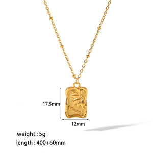 จี้ไทเทเนียมสไตล์ยุโรปอเมริกันสุดหรูหรา  ทอง 18K สแตนเลส  แฟชั่นรูปทรงเรขาคณิต สร้อยคอ unisex ของขวัญ - Product Image 5