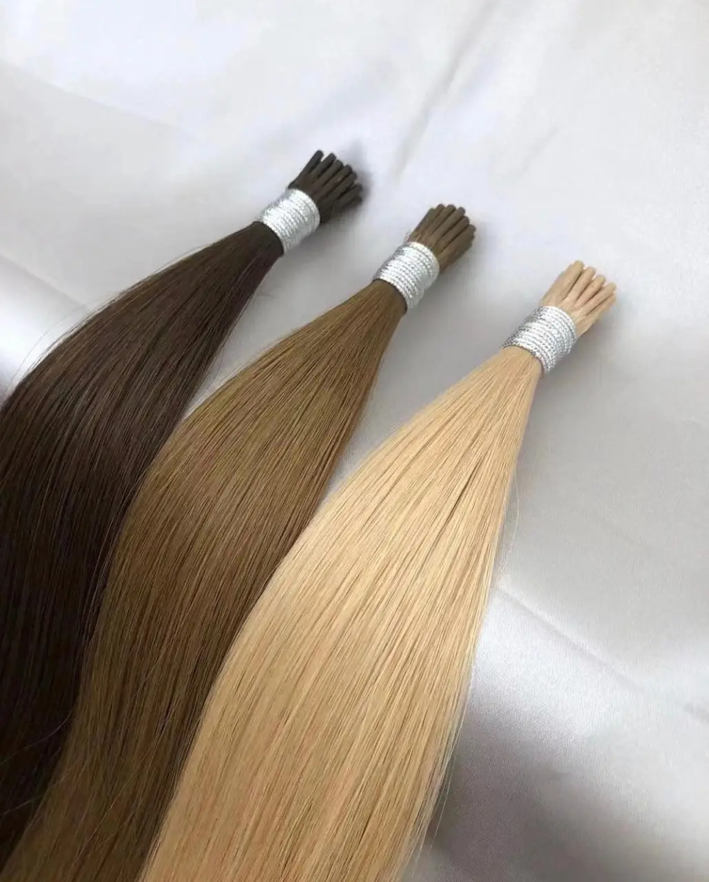 Wholesale Factory Price virgin Peruvian human remy hair 12inch-30inch customized color straight I tip human hair extensions