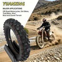 Pneu de moto tout-terrain de haute qualité 2.50-10 avec chambre à air, adapté à tous les terrains, haute adhérence, résistant à l'usure, pour moto tout-terrain