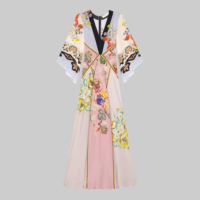Robe en Satin de soie à imprimé Floral, style Maxi, personnalisée, à la mode, nouvel arrivage 2020