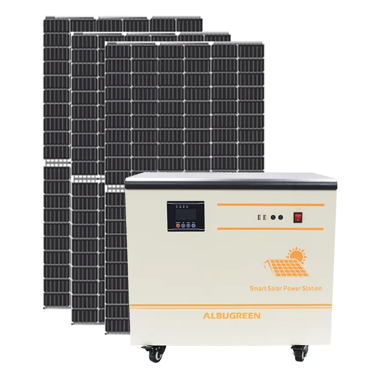 Fora da configuração solar da grade 5kwh sistema solar conjunto completo mppt lifepo4 bateria casa sistema de armazenamento de energia gerador