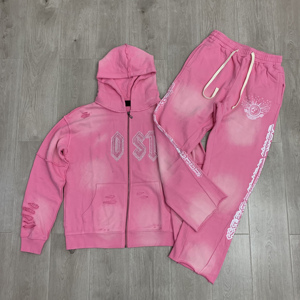 Hot Selling Designer Brand Losttes Top Quality Intricacies Diamond <b>Studded</b> Logo Printing Washed Hoodie Zipper Sweatshirt <b>for</b> <b>Men</b> - Product Image 1