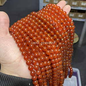 Hạt đá Agate đỏ đậm 5A, kích thước 4/6/8/10/12/14/16mm, dạng tròn, rời, dùng làm hạt cách điệu, bán buôn JD. - Product Image 6