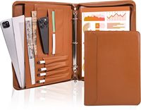 Porte-documents personnalisé avec fermeture éclair, classeur à anneaux A4, format lettre, 3 anneaux, en cuir PU, pour usage professionnel, impression de logo disponible