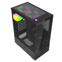 ATX PC OEM todo en uno personalizado con pantalla LCD de temperatura a prueba de polvo plexiglás RGB Gaming Computer Case