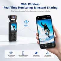 Mini caméra d'action 4K D1 avec objectif rotatif à 270 degrés, WiFi sans fil, caméra sportive portable, enregistreur vidéo extérieur