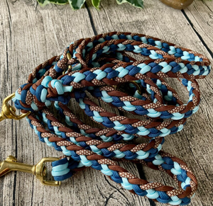 Kalung Anjing Latihan Besar Warna Coklat Biru Buatan Tangan yang Dapat Disesuaikan dengan Gesper Paracord untuk Anjing Kecil dan Sedang - Product Image 5