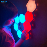 Xiaomi mijia — veilleuse arc-en-ciel à led, éclairage nocturne moderne nordique, tactile, nid d'abeille, RGB, hexagone, lumière