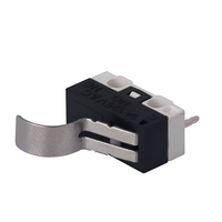 Mini micro-interrupteur 3 broches à borne droite, levier métallique courbé SPDT 5A250VAC, micro-interrupteur à action rapide pour appareils électroménagers