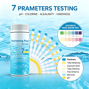 Bandelettes de <span class=keywords><strong>test</strong></span> 7-en-1 pour <span class=keywords><strong>piscine</strong></span> : chlore, pH, dureté, alcalinité, <span class=keywords><strong>acide</strong></span> <span class=keywords><strong>cyanurique</strong></span> pour l'entretien de l'eau des spas, bains à remous et jacuzzis - Product Image 5