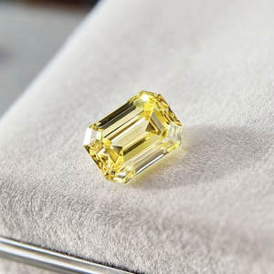 Diamants en vrac <span class=keywords><strong>Huacan</strong></span>, taille émeraude, HPHT CVD, taille Melee, VS1 VVS1, jaune vif fantaisie, cultivés en laboratoire, certifiés IGI, excellente taille - Product Image 2