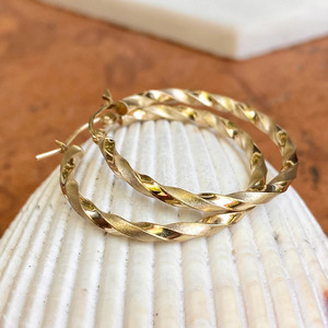 Orecchini a Cerchio Grandi Intrecciati per Donne, Stile Vintage, Orecchini Rotondi per Uso Quotidiano e Feste, Gioielli alla Moda - Product Image 6