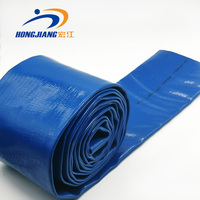 Tuyau plat en PVC haute résistance, imperméable et résistant à la pression. Parfait pour le transfert d'eau, l'irrigation et le drainage de chantier.