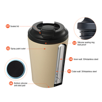 Conception de couvercle rabattable classique 8oz 12oz tasses réutilisables tasse à café isolée en acier inoxydable pour le marché du Moyen-Orient