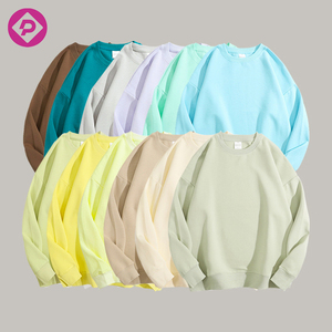 300 Gsm Women <strong>Men</strong> and Children <strong>Pullover</strong> Double Sided Cotton Crewneck Drop Shoulder Unisex Oversized Sweatshirts - Product Image 1