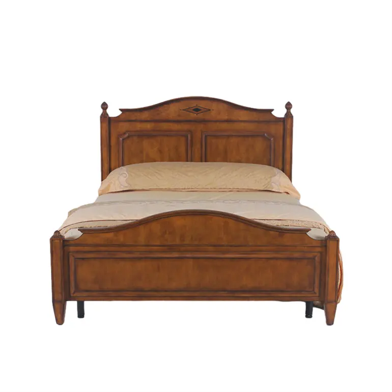 Yüksek kaliteli çin yatak odası mobilya takımı antika katı ahşap yatak