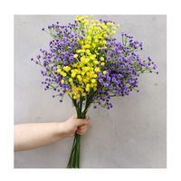 Buket Plastik Gypsophila Model MC-MTX Biru Dekorasi Rumah Pernikahan Rangkaian Bunga Kering Bunga Buatan