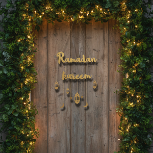 613098 Decorazione da Parete in Legno per <span class=keywords><strong>Feste</strong></span> Ramadan Kareem, Eid Mubarak 30x30x10cm, Uso Interno/Esterno per Festività <span class=keywords><strong>Islamiche</strong></span> - Product Image 5