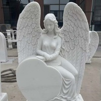 Monument funéraire moderne européen personnalisé de haute qualité, ange, cimetière, marbre blanc naturel, sculpture artisanale, pierre tombale, garantie de 5 ans