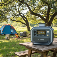 SAMAS N098 2400W 2048Wh Centrale Électrique Portable LiFePO4, Générateur Solaire, Onduleur, Démarreur de Batterie, Lampe Torche, pour Camping-car, Voiture, Onde Sinusoïdale Pure