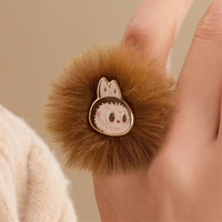 POPMART auténtico Original LABUBU pompón anillo cálido esponjoso vacaciones serie acción coleccionable juguetes regalo para niños y niñas