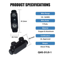   Connecteur de câblage isolé Mti-Tap 1/0-14 AWG à double entrée, homologué 600V, raccordement mécanique, QMS-D1/0-1
