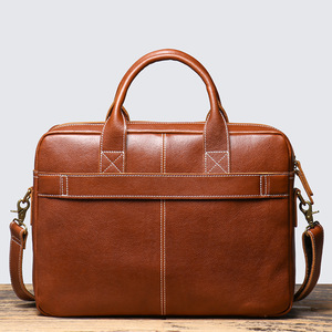 Maletín de Cuero Genuino para Hombre, Estilo Ejecutivo, de Cuero Curtido Vegetal, Bolso de Hombro de Piel de Vaca, para Portátil, Gran Venta - Product Image 2