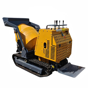 Bétonnière portative sur chenilles avec tambour auto-chargeur, acier jaune, qualité industrielle, durable, revêtement poudré, moteur 1500W - Product Image 2