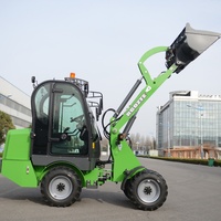 Minipala caricatrice elettrica compatta da 1000 kg con ruota anteriore, a bassa rumorosità, alimentata a batteria, per agricoltura, fattorie e costruzioni